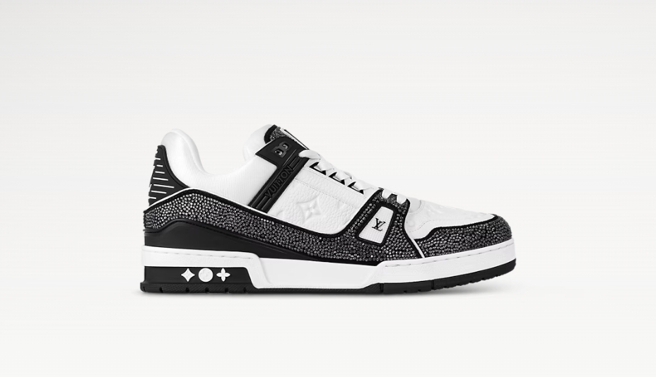    Louis Vuitton Trainer Black White Swarovski