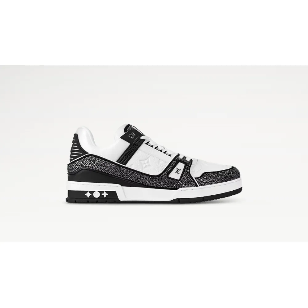 Louis Vuitton Trainer Black White Swarovski