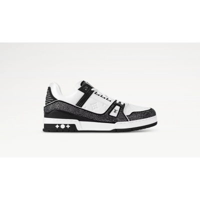 Louis Vuitton Trainer Black White Swarovski 01