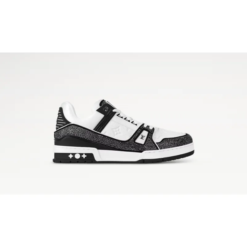 Louis Vuitton Trainer Black White Swarovski