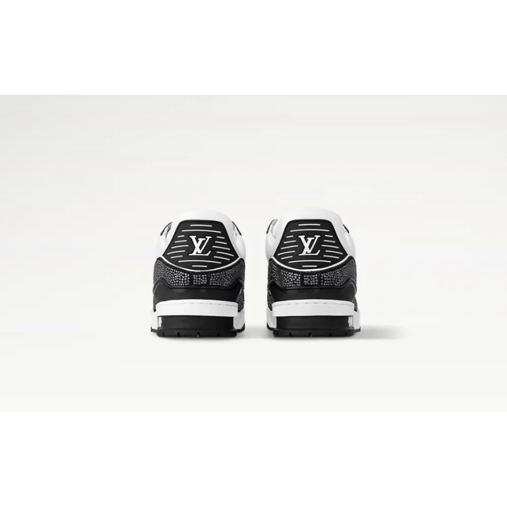 Louis Vuitton Trainer Black White Swarovski