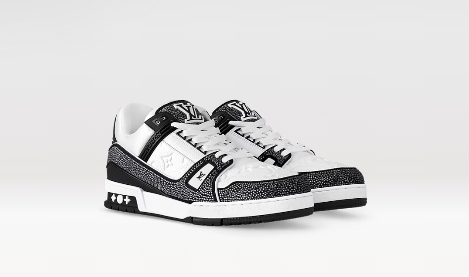    Louis Vuitton Trainer Black White Swarovski