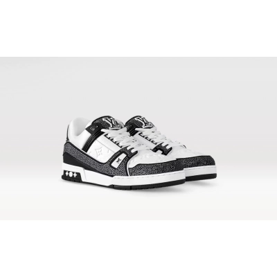 Louis Vuitton Trainer Black White Swarovski 02