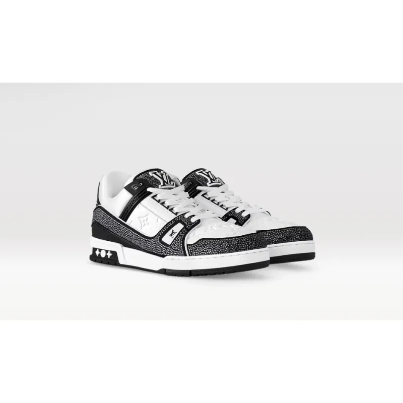 Louis Vuitton Trainer Black White Swarovski