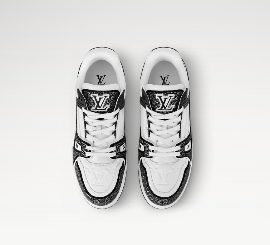    Louis Vuitton Trainer Black White Swarovski