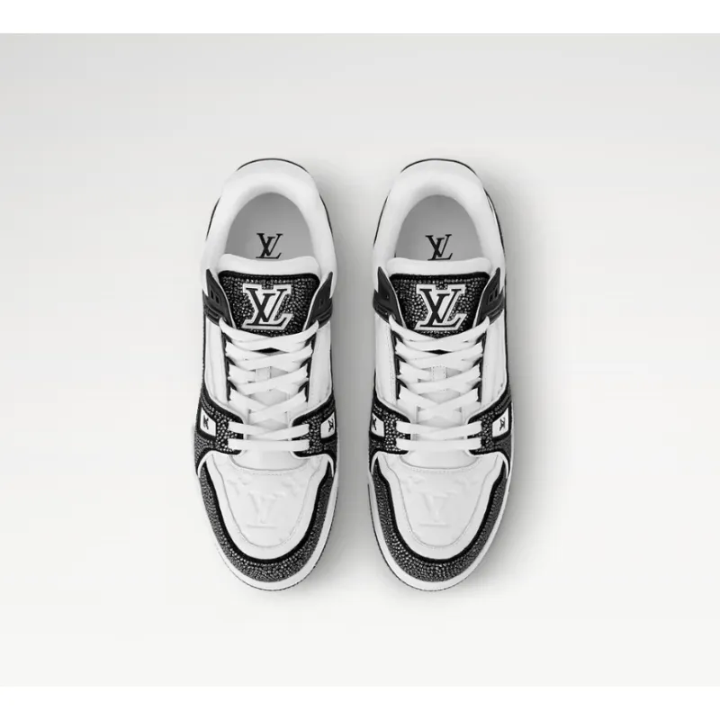 Louis Vuitton Trainer Black White Swarovski