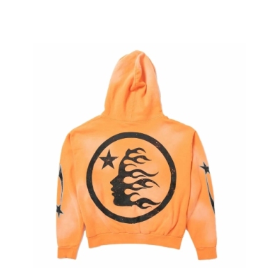 Top Quality Hellstar Fire Hoodie "Orange"  02