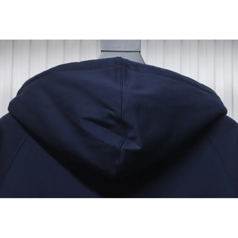 Top Quality  Burberry Letter Graphic Cotton Blend Zip Hoodie Pale Navy 