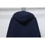 Top Quality  Burberry Letter Graphic Cotton Blend Zip Hoodie Pale Navy 