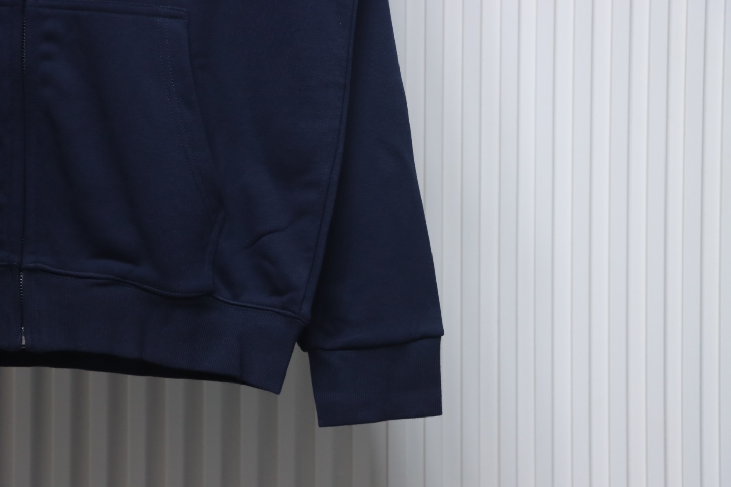      Burberry Letter Graphic Cotton Blend Zip Hoodie Pale Navy 