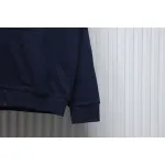 Top Quality  Burberry Letter Graphic Cotton Blend Zip Hoodie Pale Navy 