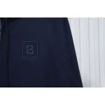 Top Quality  Burberry Letter Graphic Cotton Blend Zip Hoodie Pale Navy 