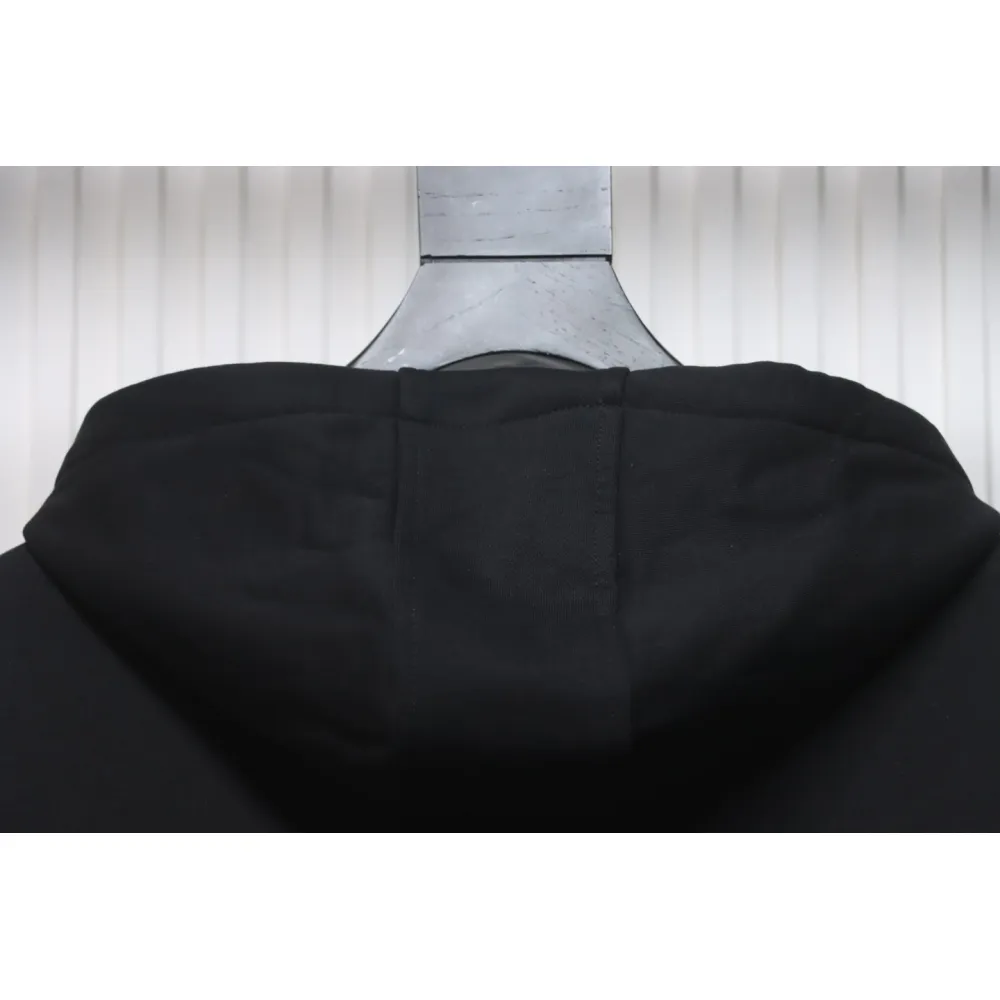 Top Quality  Burberry Letter Graphic Cotton Blend Zip Hoodie Pale Black 