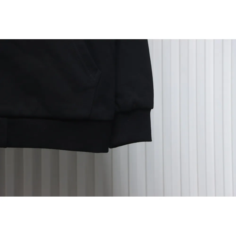 Top Quality  Burberry Letter Graphic Cotton Blend Zip Hoodie Pale Black 