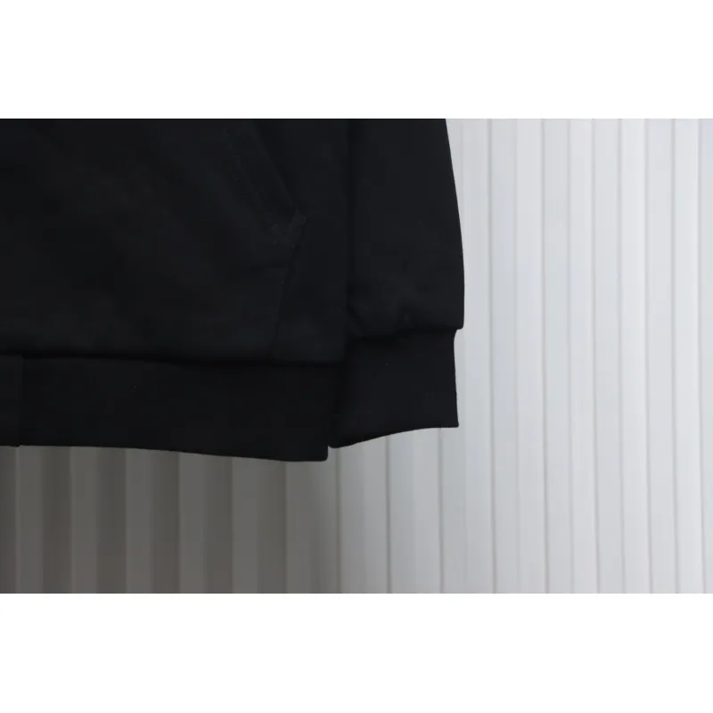 Top Quality  Burberry Letter Graphic Cotton Blend Zip Hoodie Pale Black 