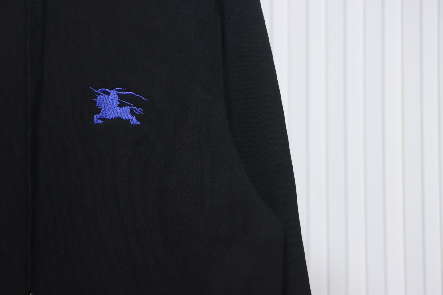 Top Quality  Burberry Letter Graphic Cotton Blend Zip Hoodie Pale Black 