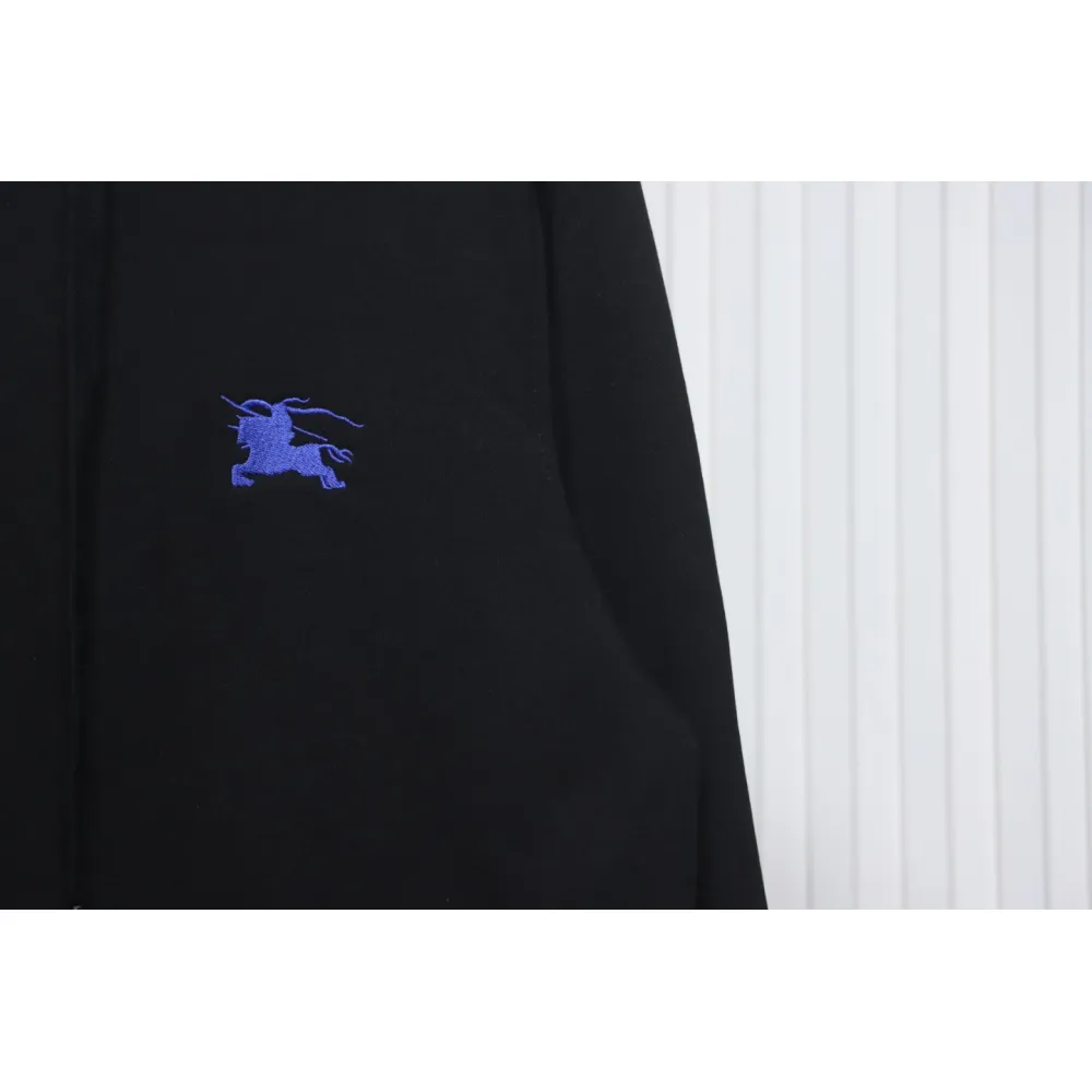 Top Quality  Burberry Letter Graphic Cotton Blend Zip Hoodie Pale Black 