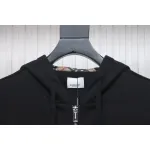 Top Quality  Burberry Letter Graphic Cotton Blend Zip Hoodie Pale Black 