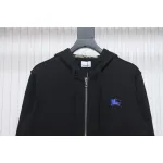 Top Quality  Burberry Letter Graphic Cotton Blend Zip Hoodie Pale Black 