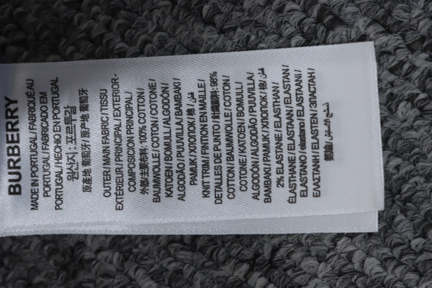 Top Quality  Burberry Letter Graphic Cotton Blend Zip Hoodie Pale Grey Melange 