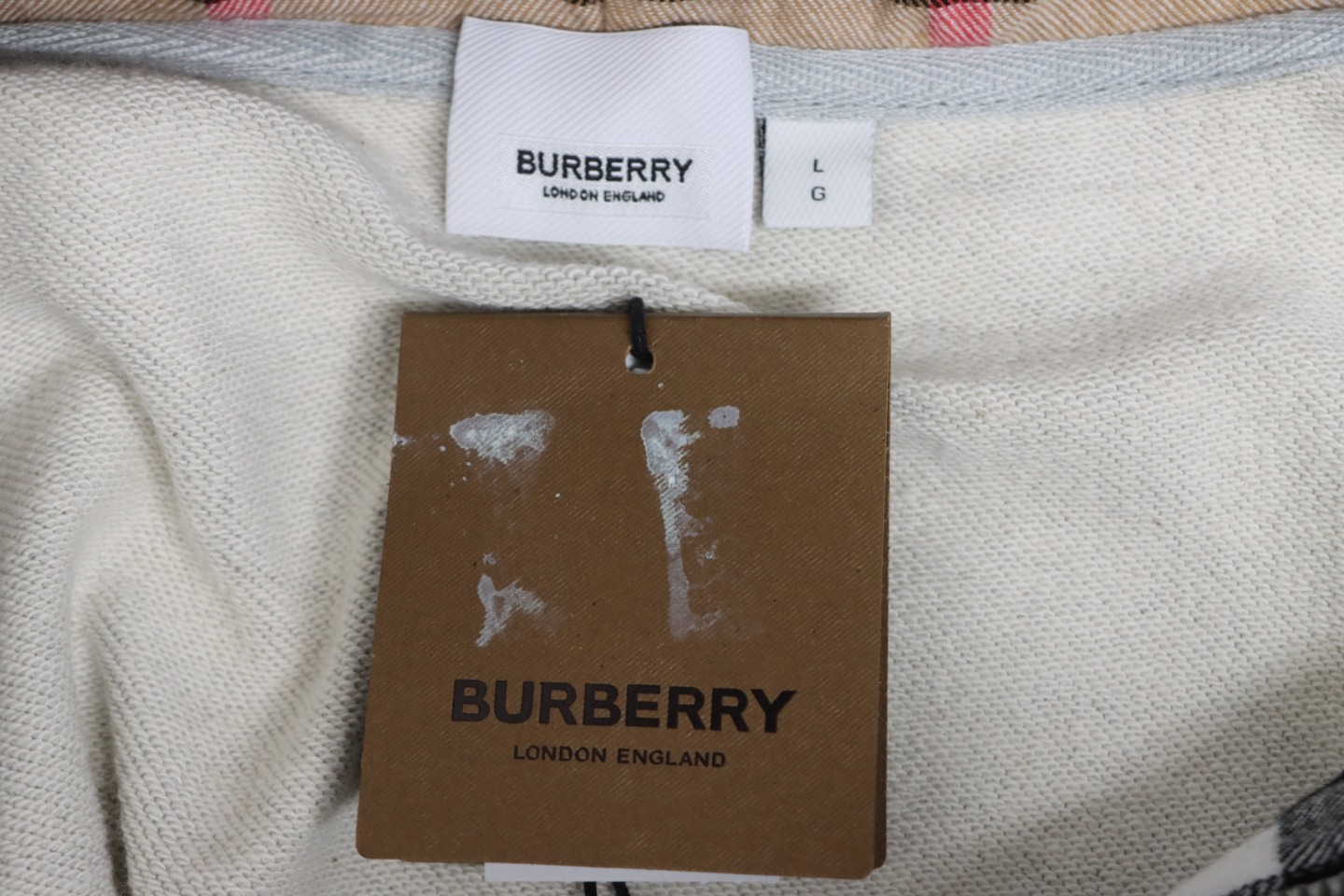 Top Quality  Burberry Letter Graphic Cotton Blend Zip Hoodie Pale Grey Melange 