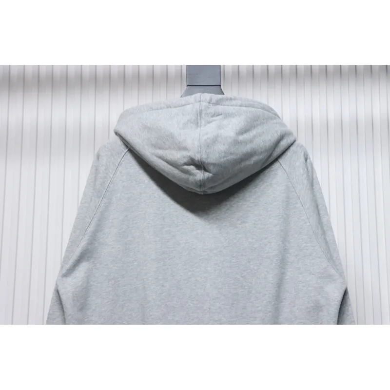 Top Quality  Burberry Letter Graphic Cotton Blend Zip Hoodie Pale Grey Melange 