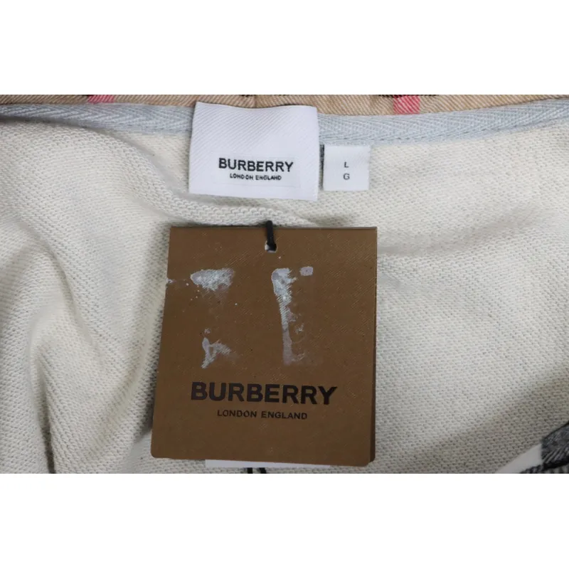 Top Quality  Burberry Letter Graphic Cotton Blend Zip Hoodie Pale Grey Melange 