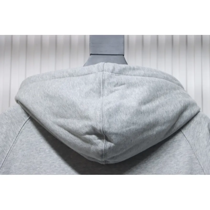 Top Quality  Burberry Letter Graphic Cotton Blend Zip Hoodie Pale Grey Melange 