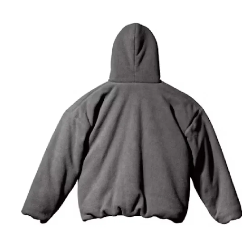 Top Quality Yeezy Gap Polar Fleece Padded Hoodie Dark Grey 