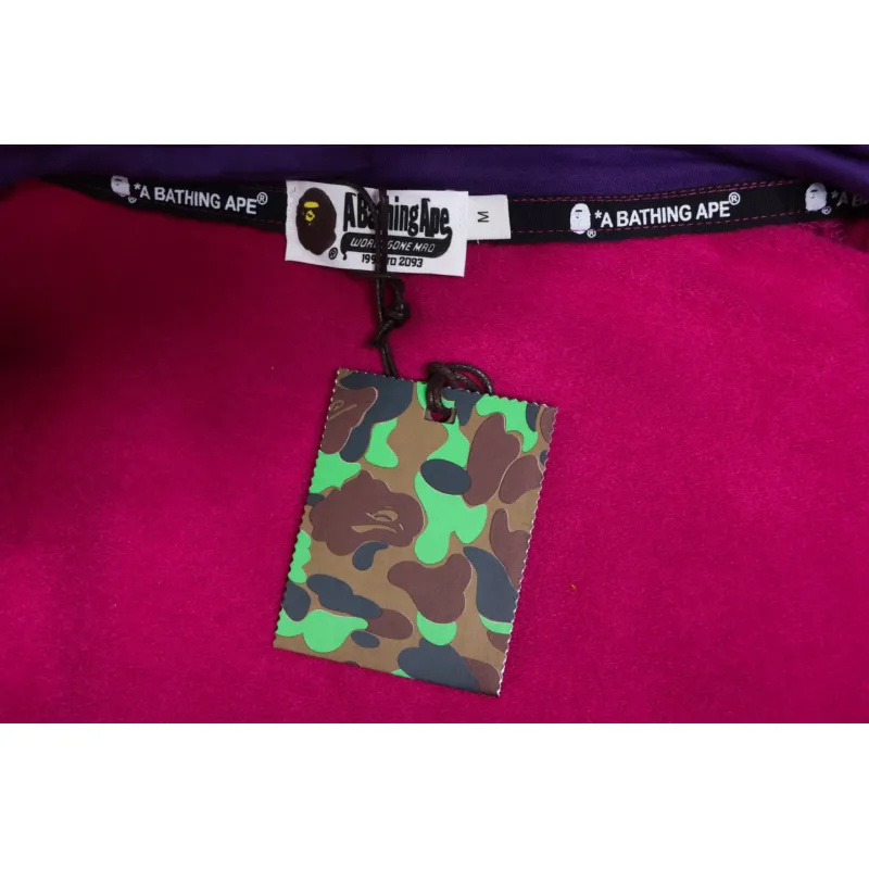 Top Quality BAPE Color Camo Shark Zip Hoodie Junior 