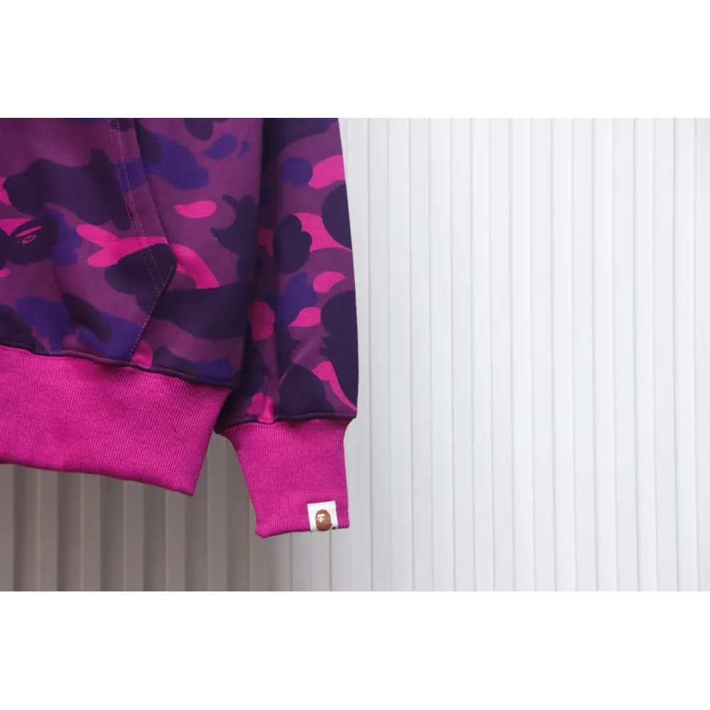 Top Quality BAPE Color Camo Shark Zip Hoodie Junior 