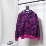 Top Quality BAPE Color Camo Shark Zip Hoodie Junior 