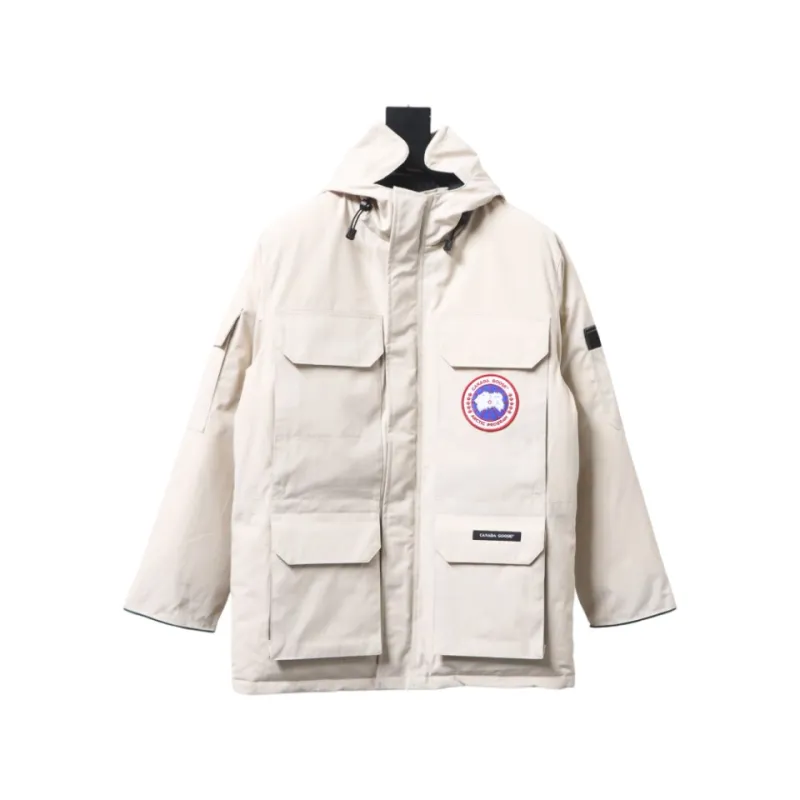 Top Quality Canada Goose Expedition feather collar down coat white