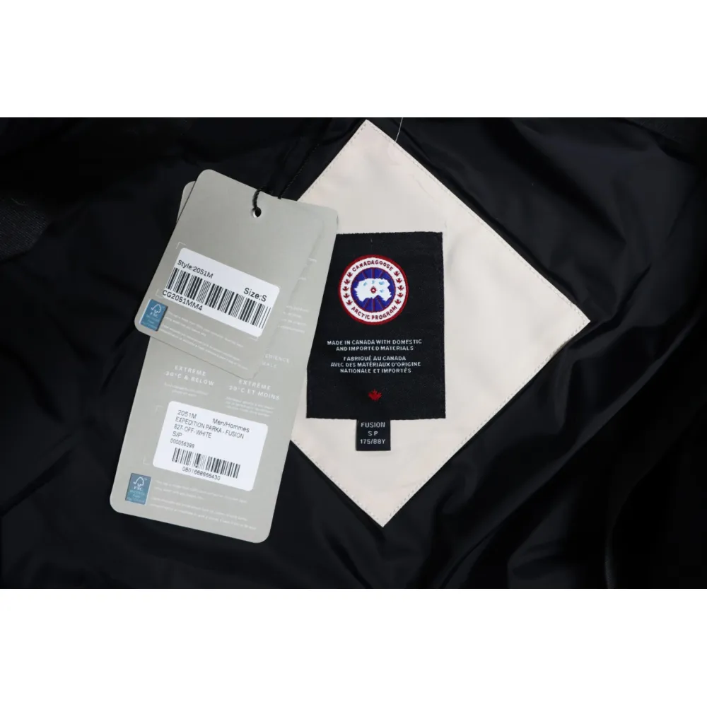 Top Quality Canada Goose Expedition feather collar down coat white