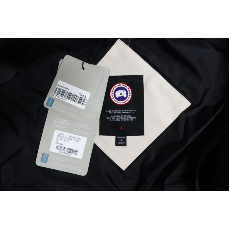 Top Quality Canada Goose Expedition feather collar down coat white