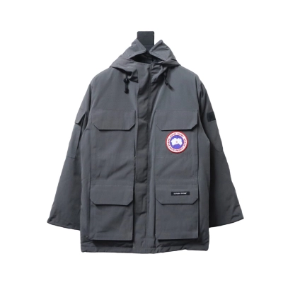 Top Quality Big Goose Expedition Feather Collar Down Coat Grey 01