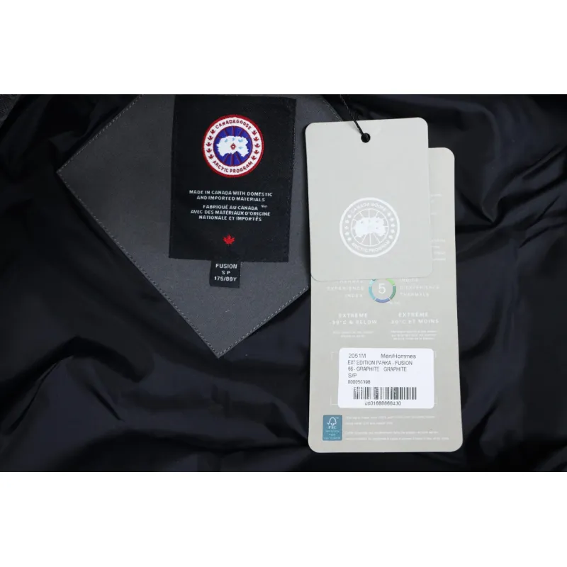 Top Quality Canada Goose Expedition feather collar down coat grey