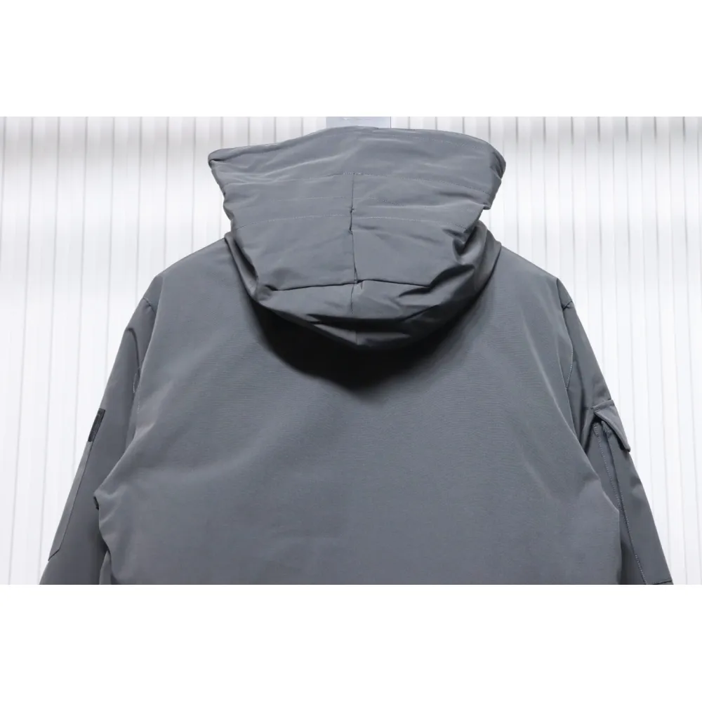 Top Quality Canada Goose Expedition feather collar down coat grey