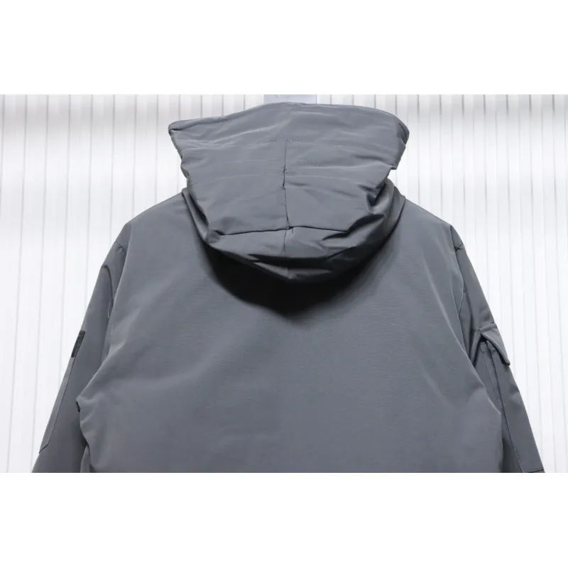 Top Quality Canada Goose Expedition feather collar down coat grey