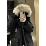 Top Quality Canada Goose Expedition feather collar down coat black