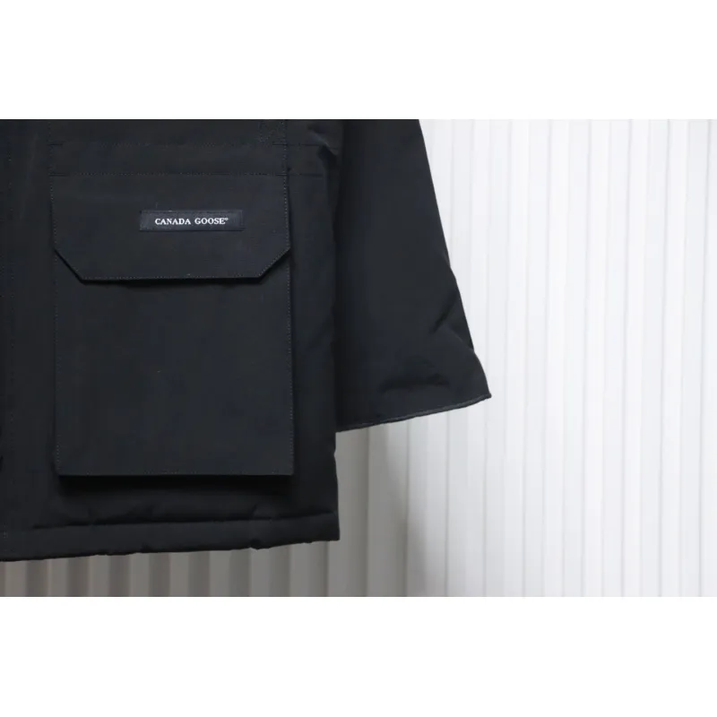 Top Quality Canada Goose Expedition feather collar down coat black