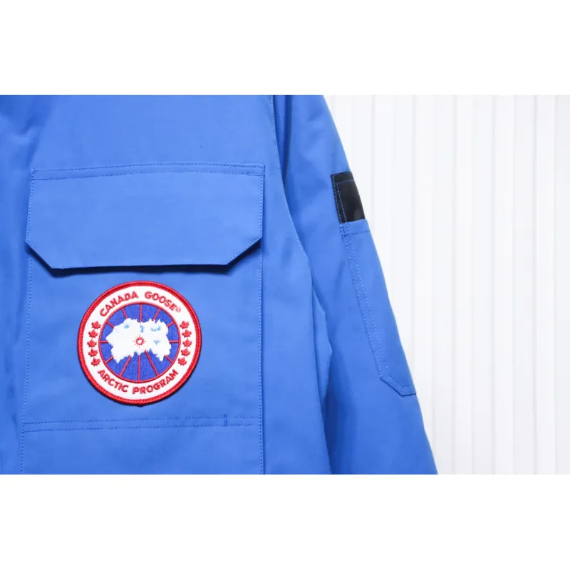 Top Quality Canada Goose Expedition feather collar down coat blue