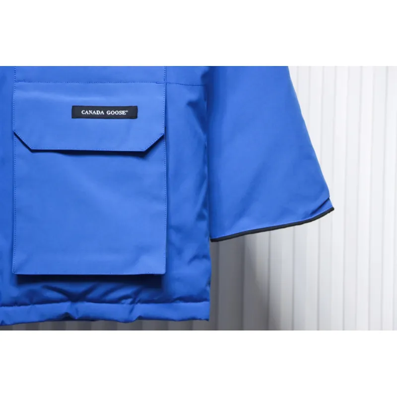 Top Quality Canada Goose Expedition feather collar down coat blue