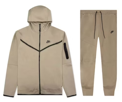 Nike Sportswear Tech Fleece Hoodie & Joggers Set Khaki 