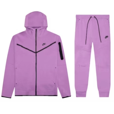 Nike Sportswear Tech Fleece Hoodie & Joggers Set Violet Shock  01
