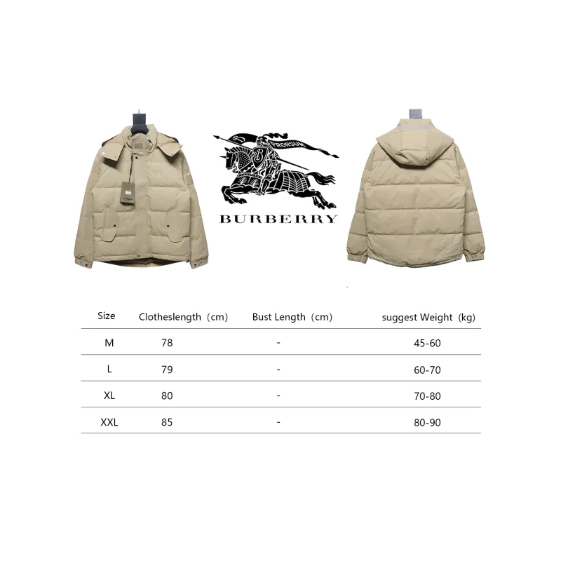 Top Quality Burberry 22FW Hooded Down Jacket Beige 