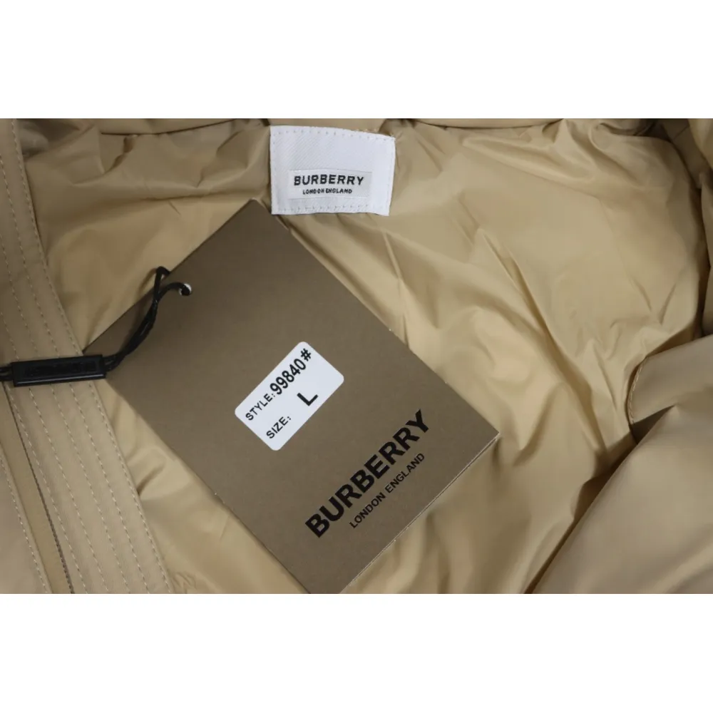 Top Quality Burberry 22FW Hooded Down Jacket Beige 