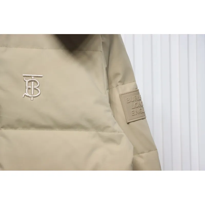 Top Quality Burberry 22FW Hooded Down Jacket Beige 