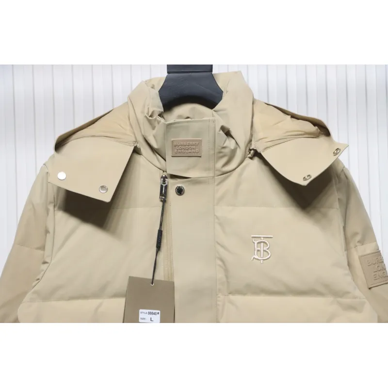 Top Quality Burberry 22FW Hooded Down Jacket Beige 