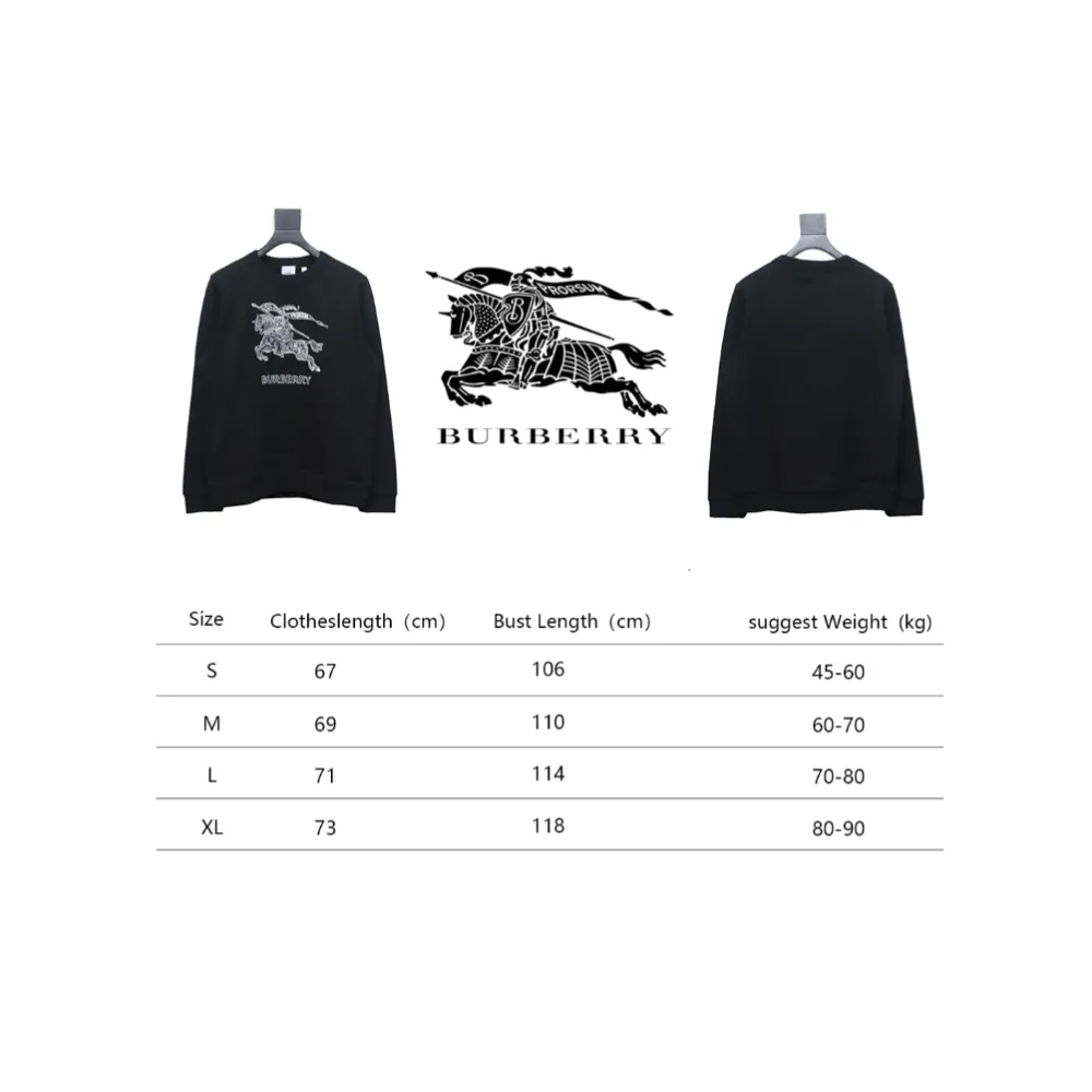 Top Quality  Burberry Darby EKD Black Cotton Sweatshirt 